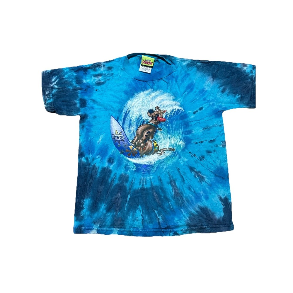 Vintage 1999 Cartoon Network Scooby Doo Tie dye T Shirt Large‎ Kids Blue